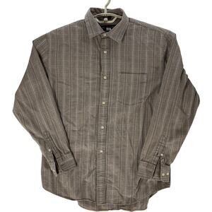 Banana Republic Mens Shirt Size L Brown Plaid Button Up Long Sleeve 100% Cotton